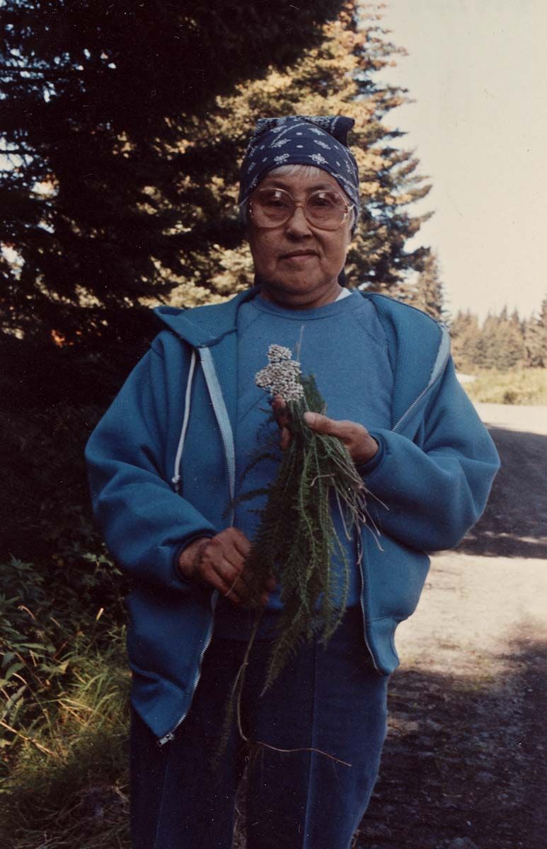 Woman with yarrow