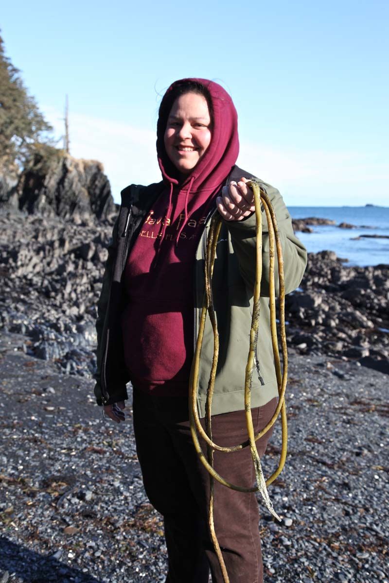 Woman with Bull Kelp