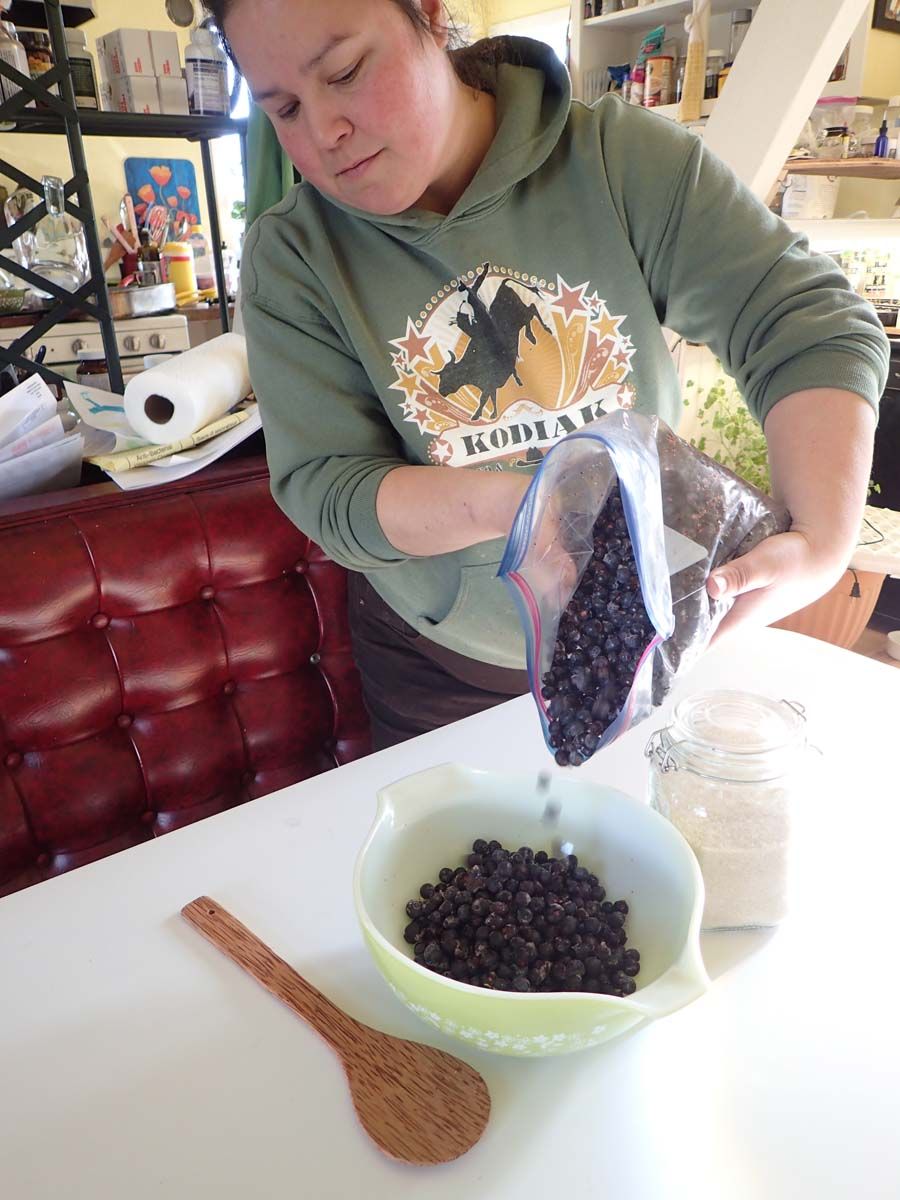 Woman with Blueberries