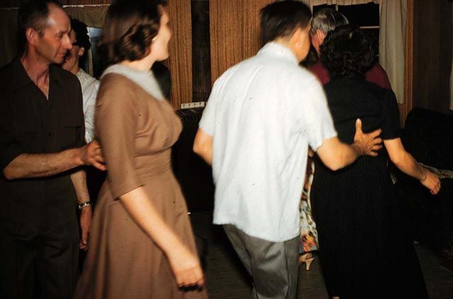 Men and women dancing.